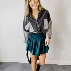 POL Greyson Oversized Colorblock Jacket Tops