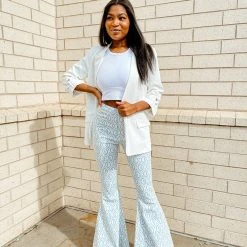 Peach Love Stevie Abstract Print Flares