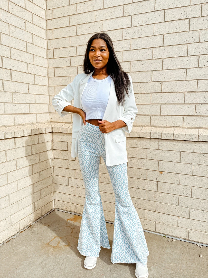 Peach Love Stevie Abstract Print Flares - Stylish Women's Pants | High-Waisted Flared Bottoms 4 Peach Love Stevie Abstract Print Flares