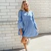 Mud Pie Dresses Raylee Blue Eyelet Dress