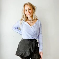 2.7 August Apparel Tops Sadie Wrap Knit Top