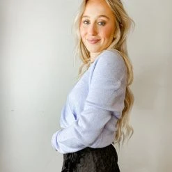 2.7 August Apparel Tops Sadie Wrap Knit Top