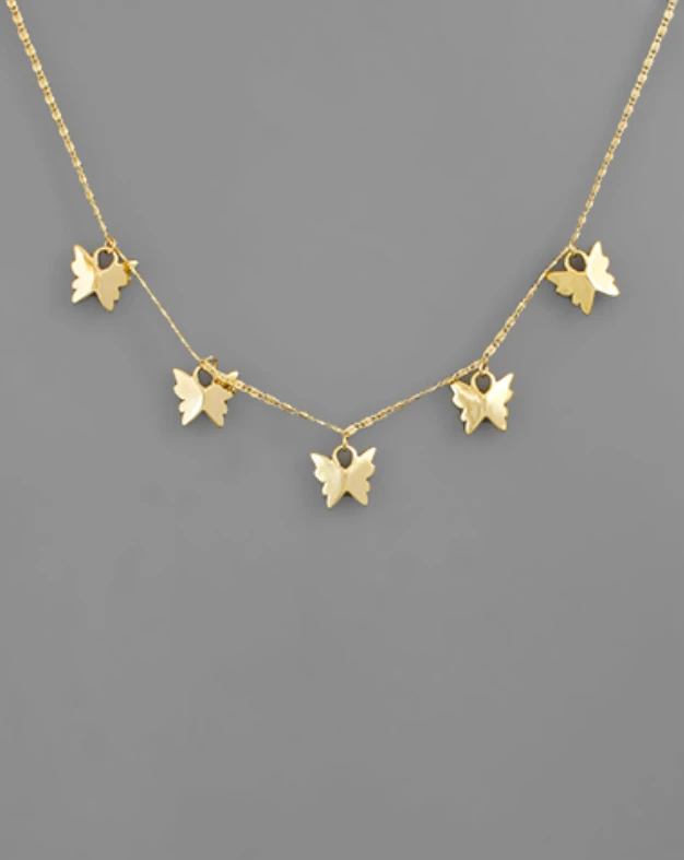 The Swank Company Butterfly Fringe Necklace - Elegant Jewelry for Women 3 The Swank Company Jewelry Butterfly Fringe Necklace