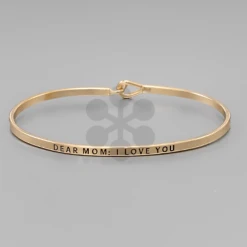 Golden Stella Jewelry Dear Mom Engraved Metal Bracelet