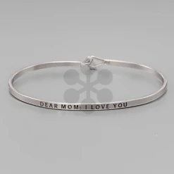 Golden Stella Jewelry Dear Mom Engraved Metal Bracelet