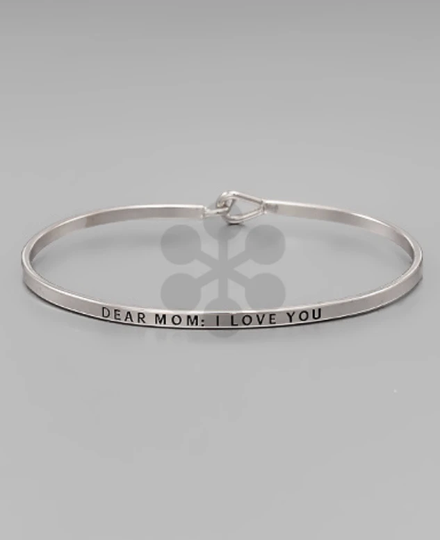 Golden Stella Jewelry Dear Mom Engraved Metal Bracelet - Thoughtful Gift for Mom, Women's Fashion Bracelet 4 Golden Stella Jewelry Dear Mom Engraved Metal Bracelet