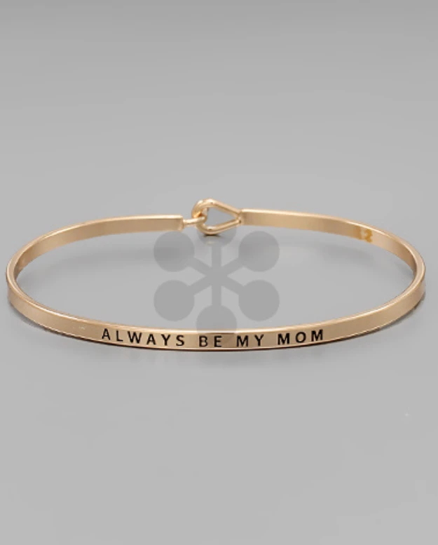 Golden Stella Jewelry Always Be My Mom Engraved Metal Bracelet - Heartfelt Gift for Mom 3 Golden Stella Jewelry Always Be My Mom Engraved Metal Bracelet