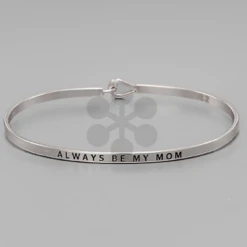 Golden Stella Jewelry Always Be My Mom Engraved Metal Bracelet