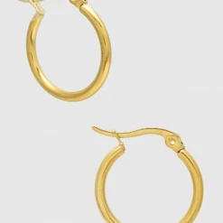 Golden Stella Small Hoop Earrings Jewelry