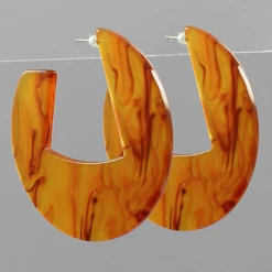 Golden Stella Jewelry Acrylic Flat Hoops