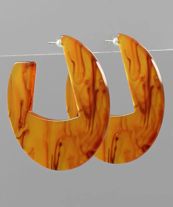 Golden Stella Jewelry Acrylic Flat Hoops - Stylish & Lightweight Earrings for Women 3 Golden Stella Jewelry Acrylic Flat Hoops