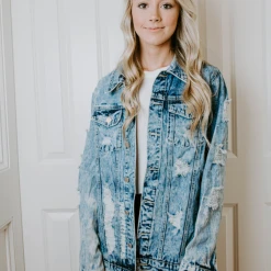 Fantastic Fawn Haley Distressed Denim Jacket