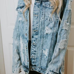Fantastic Fawn Haley Distressed Denim Jacket