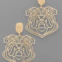 Golden Stella Bulldog Cutout Earrings - Game Day Collection | Swank Signature Jewelry 13 Golden Stella Bulldog Cutout Earrings Game Day Collection