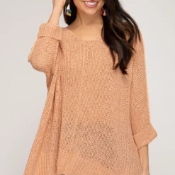 She + Sky Tops Always There Lightweight Sweater