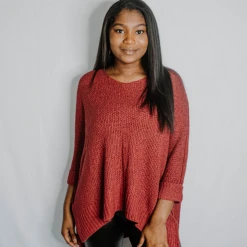 She + Sky Tops Always There Lightweight Sweater