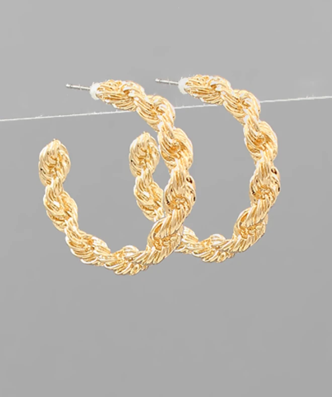 Golden Stella Double Twisted Hoop Earrings - Elegant Gold Jewelry for Women 3 Golden Stella Double Twisted Hoops Jewelry