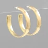 Golden Stella 30mm Open Hoops - Elegant Gold-Tone Jewelry for Women 2 Golden Stella 30mm Open Hoops Jewelry