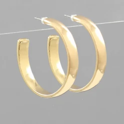 Golden Stella 30mm Open Hoops Jewelry