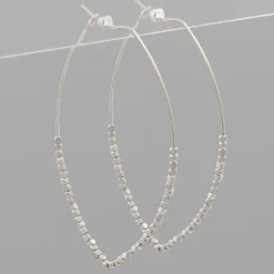 Golden Stella Half Beaded Marquise Hoops