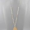 Golden Stella Teardrop Pendant Bead Necklace