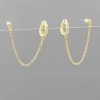 Golden Stella Chain Drop Huggie Earrings Jewelry