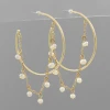Golden Stella Jewelry Pearl Chain Hoops