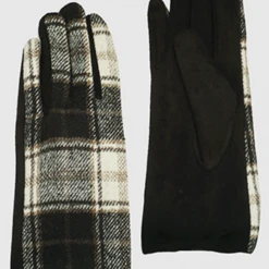 TRENDY Wholesale Plaid Suede Touchscreen Gloves Gifts