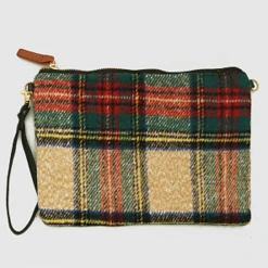 TRENDY Wholesale Plaid Faux Fur Wristlet Bag Bags