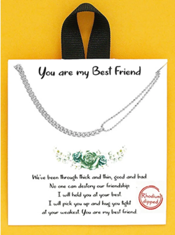 TRENDY Wholesale Best Friend Mixed Chain Necklace - Stylish Jewelry for Women 5 TRENDY Wholesale Best Friend Mixed Chain Necklace Jewelry