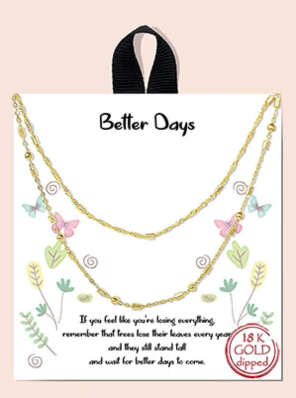 TRENDY Wholesale Better Days Layered Chain Necklace - Stylish Women's Jewelry 3 TRENDY Wholesale Better Days Layered Chain Necklace Jewelry