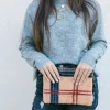TRENDY Wholesale Plaid Faux Fur Wristlet Bag Bags