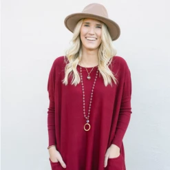 Tea N Rose Tops Boyfriend Pocket Sweater