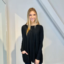 Tea N Rose Tops Boyfriend Pocket Sweater