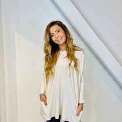 Tea N Rose Tops Boyfriend Pocket Sweater