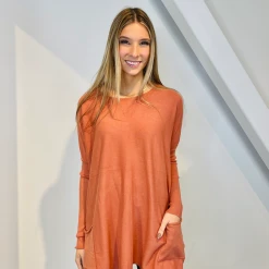 Tea N Rose Tops Boyfriend Pocket Sweater