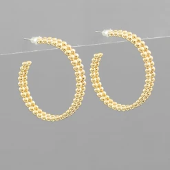 Golden Stella Double Row Hoops