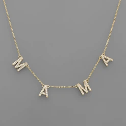 Golden Stella CZ Mama Space Necklace