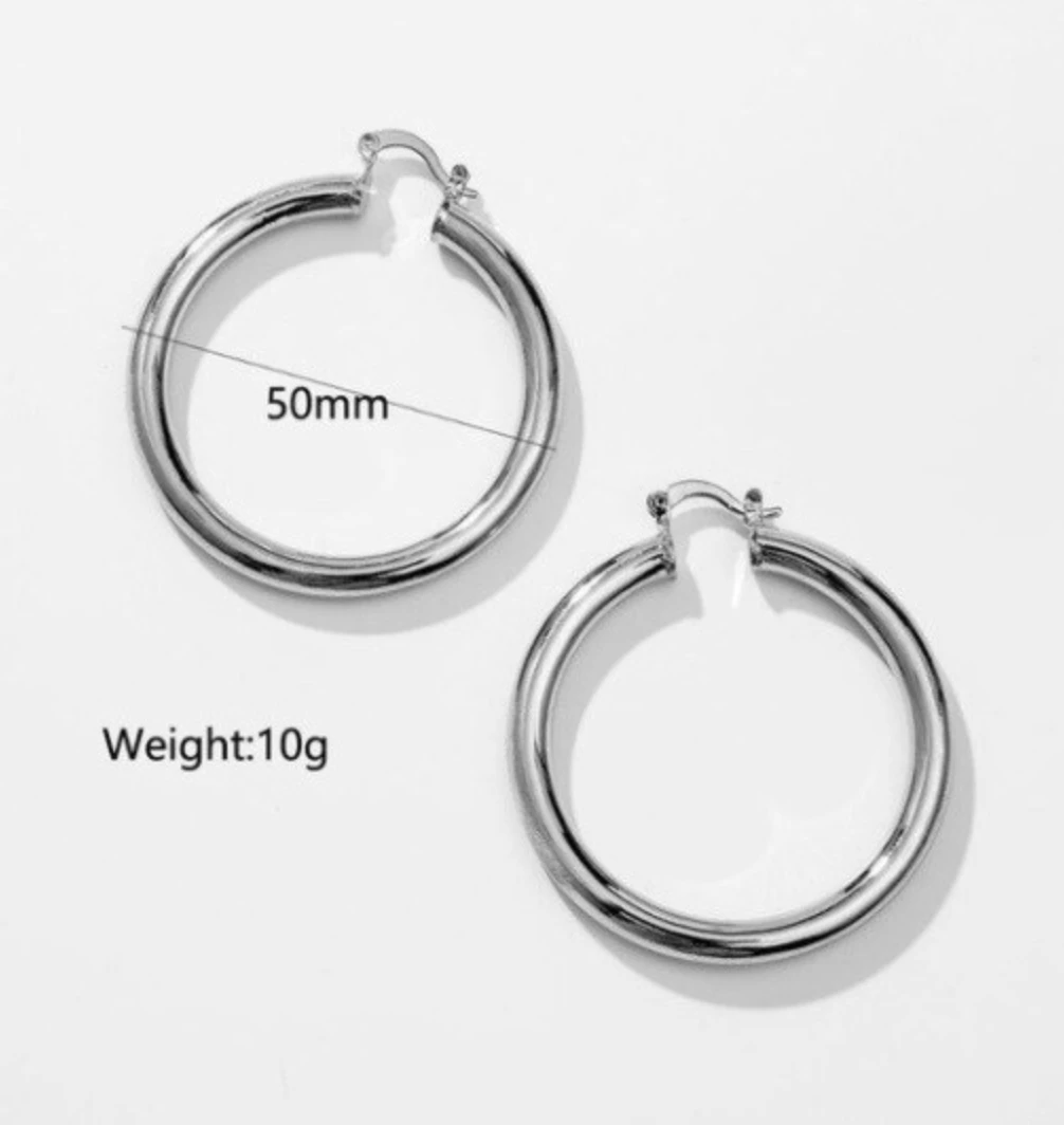 Beautysis Shiny Medium Hoops - Elegant Gold-Tone Earrings for Women 3 Beautysis Shiny Medium Hoops