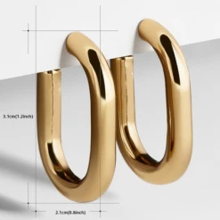 Beautysis Jewelry Oval Hoop Earrings