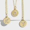 Beautysis Round CZ Initial Necklace Jewelry