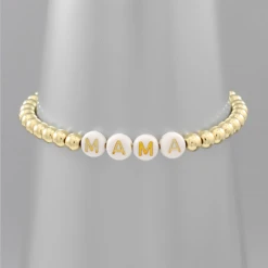 Golden Stella Mama Beaded Bracelet Jewelry