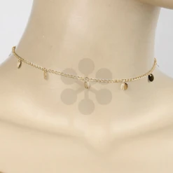 Golden Stella Disc Choker Necklace Jewelry