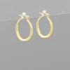 Golden Stella Small Metal Hoops Jewelry - Elegant Gold-Tone Earrings for Women 2 Golden Stella Small Metal Hoops Jewelry