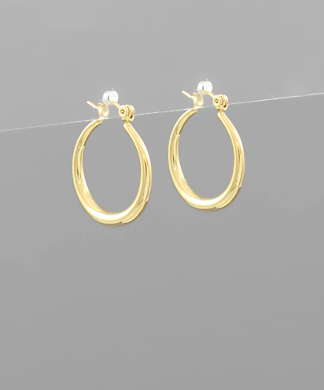 Golden Stella Small Metal Hoops Jewelry - Elegant Gold-Tone Earrings for Women 3 Golden Stella Small Metal Hoops Jewelry
