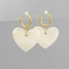 Golden Stella Jewelry Heart Shell Dangle Earrings