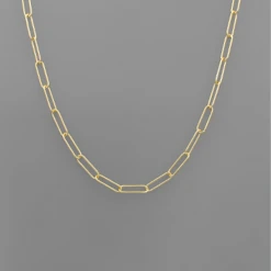 Golden Stella Jewelry Large Paperclip Chain Necklace