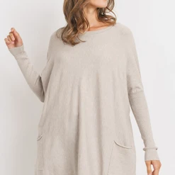 Tea N Rose Tops Boyfriend Pocket Sweater