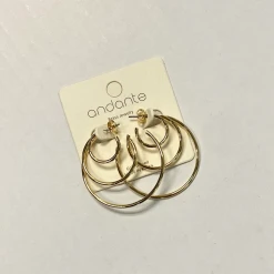 Golden Stella Triple Circle Hoop Earrings Jewelry