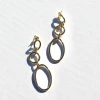 Golden Stella Circle & Oval Dangle Earrings - Elegant Jewelry for Women 1 Golden Stella Circle And Oval Dangle Earrings Jewelry